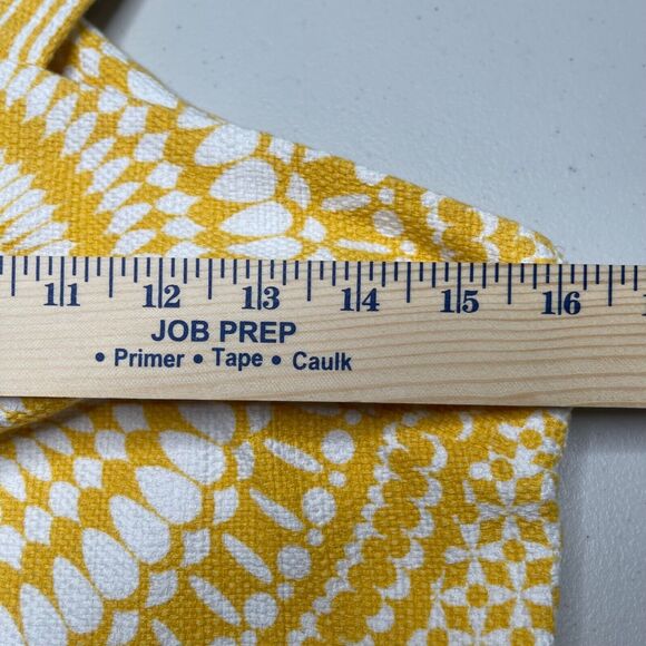 Taylor Brand Sun Dress 4 Yellow Geometric Print Cotton Textured Cutout Shoulders - Picture 7 of 16